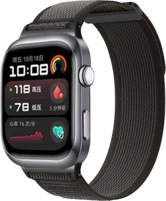 Produktbild von Strap-it Smartwatch Armband Nylon - gewebtes Armband mit Klettverschluss - passend für die Huawei Watch D2 (schwarz)