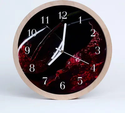 Produktbild von Holzuhr 30fi cm wanduhr - Wein