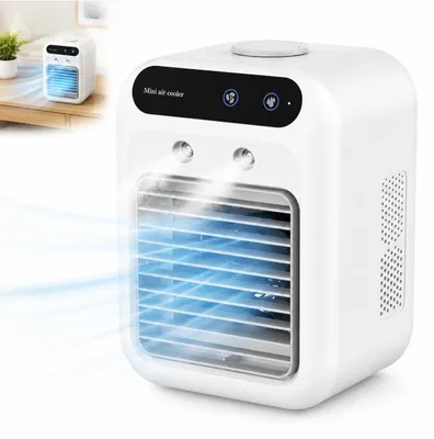 Produktbild von Tragbare Klimaanlage mit 5200mAh Akku,Mini Klimagerät,2 Geschwindigkeitsstufen,5–10hLaufzeit,Tisch-Kühlventilator,für Zuhause,Schlafzimmer,Reisen,Büro