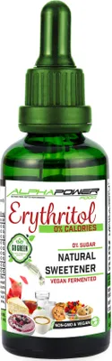 Produktbild von Erythriol flüssiges Erythrit Süssungsmittel Glasfläschchen mit Dropper 100ml