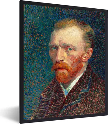 Produktbild von MuchoWow® MuchoWow® Gerahmtes Poster Selbstporträt - Vincent van Gogh 30x40 cm - Poster mit zchwarzem Bilderrahmen - Wanddeko - Kunstdrucke