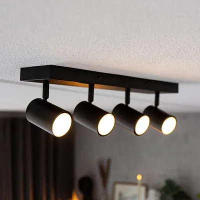 Produktbild von hoftronic LED-Deckenleuchte 35W 4 Spots GU10 IP20 Schwarz dimmbar