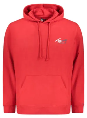 Produktbild von Entdecke roten Herren Hoodie: Bequemer Kapuzenpullover mit Druck.