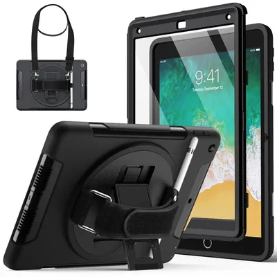 Produktbild von JETech Rugged Hülle für iPad 6./5. Gen 9,7" (2018/2017), Schwarz