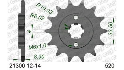 Produktbild von AFAM Standard Stahlritzel vorne 21300 - 520
