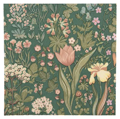Immagine prodotto di Set di 20 tovaglioli di carta Clayre & Eef 33x33 cm Fiori verdi