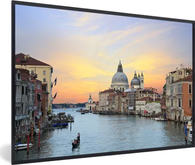 Produktbild von MuchoWow® MuchoWow® Gerahmtes Poster Italien - Sonnenuntergang - Venedig 60x40 cm - Poster mit zchwarzem Bilderrahmen - Printing - Wanddeko Schlafzimmer