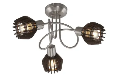 Produktbild von Deckenleuchte 3er Spot Briloner 2812-032 Spotstrahler Dunkelbraun Holz