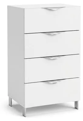 Produktbild von Kommode Weiß Hochglanz - 50 cm Breite - Moderner Flurschrank Beistellschrank MDF