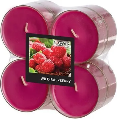 Produktbild von 8 Gala Flavour by GALA Maxi Duftlichte Ø 59 mm, 24 mm weinrot - Wild Raspberry in Polycarbonathülle 96995 Duftkerzen Riesen-Teelichte