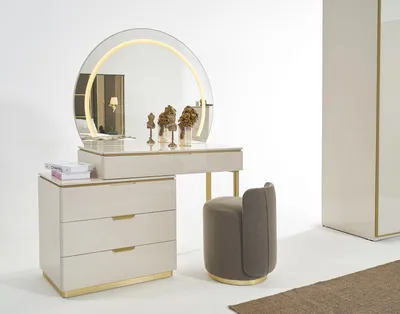 Immagine prodotto di Set di tavolini da toilette Consolle Specchio Mobili da Camera da Letto Design Sgabello Nuovo