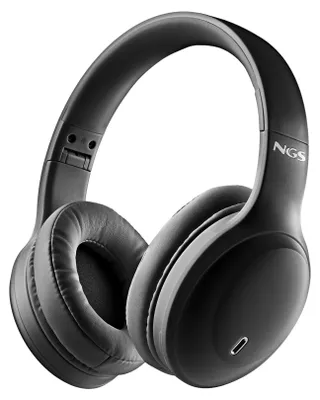 Productafbeelding van NGS ARTICA GLACIER BLACK, Bekabelde en draadloze hoofdtelefoon, Geschikt voor bellen, muziek, sport en vrijetijd, 190 gram, Hoofdtelefoon met microfoon, Zwart