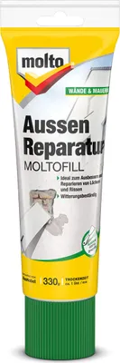 Produktbild von Molto Aussen Reparatur Moltofill, Weiß, Fertig gemischt, 0,33 kg, Paste (Substanz), Mauerziegel, Beton, Putz, Polystyrene, Hartschaum, Kunststoff