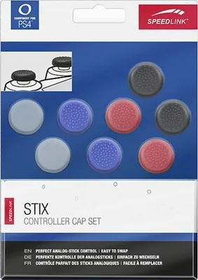 Zdjęcie produktu dla Zestaw nasadek SPEEDLINK STIX do kontrolerów PS5/PS4/Switch - wielokolorowy