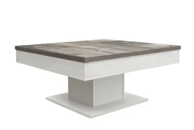Produktbild von Couchtisch Eiche vintage Eiche weiß mit Stauraum 80x80