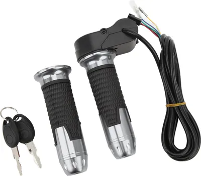 Immagine prodotto di 1 paio di manopole dell'acceleratore 12V-99V Manubrio universale Twist Accelerator Grip con chiavi per scooter elettrici biciclettaGrigio