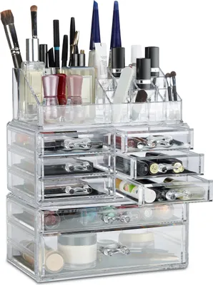 Image de relaxdays Make-Up-Organizer transparent