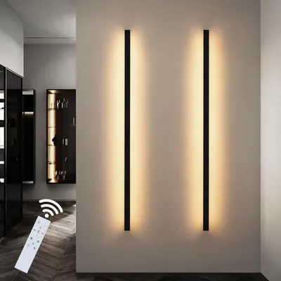 2er LED-Wandleuchte 100 cm schwarz dimmbar warmweiß