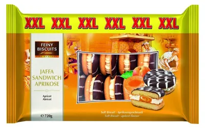 Produktbild von Feiny Biscuits Jaffa Sandwich Sahne-Aprikose 720g
