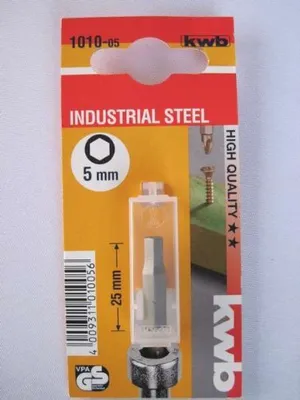Produktbild von kwb 101005, 1 Stück(e), Hexagonal, Hex 5, 25 mm, Hexagonal