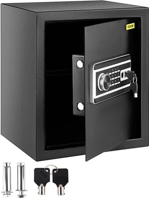 Image de Coffre-fort électronique - 1,7 pieds cubes - Acier Q235 - Noir - Avec lecteur d'empreintes digitales et code