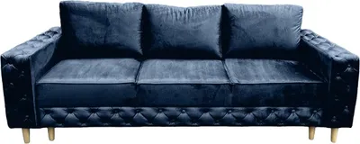 Produktbild von Ares Meble Sofa Mit Schlaffunktion KOMO - Sofa 3-Sitzer, Schlafsofa Mit Bettkasten, Samt Sofa, 240x98 cm - Beine aus Sonoma - Dunkelblau