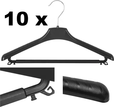 Immagine prodotto di 10 Appendiabiti Nero Asta appendiabiti universale 38 cm