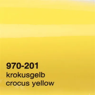 Produktbild von (25€/m²) Oracal-970RA Autofolie 201 Krokusgelb Glanz Folie 152 cm Breite Laufmeterware gegossene Auto Folie selbstklebend