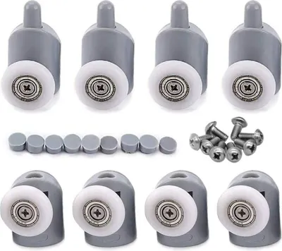 Produktbild von 8 Stück 23 mm obere und untere Einzelrad-Duschtürrollen, Schieberollen für Badezimmertüren