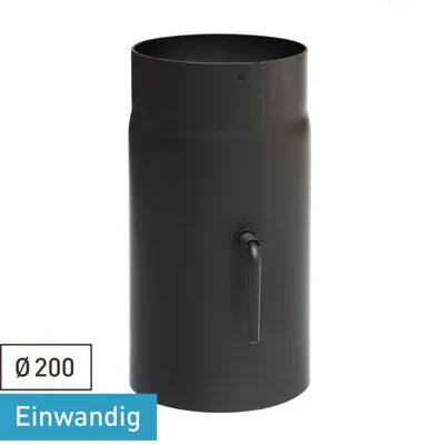 Produktbild von Raik Basic Zugregulierung 200mm schwarz L: 250mm für Rauchrohr / Ofenrohr