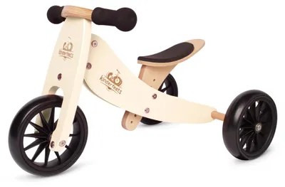 Zdjęcie produktu dla Drewniany rowerek trójkołowy Feets 2 w 1 dla dzieci od 1 roku Tiny Tots - kremowy
