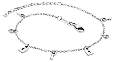 Produktbild von Julie Julsen Fußkette Edelstahl 22+5cm weiß Zirkonia 148000003