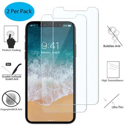 Produktbild von 2 x Sicherheitsglas Displayfolie für iPhone X H9 iPhone 10 Crystal Clear 2018