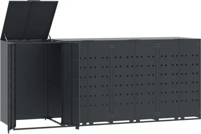 Zdjęcie produktu dla vidaXL Pojemnik na odpady do 4 ton antracytowy 276x79x117 cm stalowy