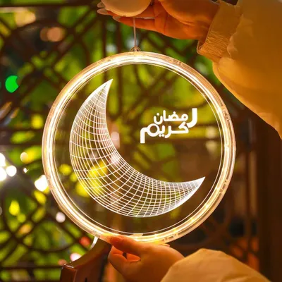 Produktbild von Eid Ramadan Dekorative Fee Licht Mond Dekorative Fenster Lichter Ornamente Islam Mubarak Dekoration für Party Muslim Lichterkette mit Saugnapfhaken
