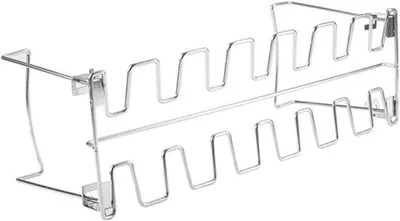 Imagen del producto de Soporte para muslos de pollo para barbacoa - Fabricado en acero inoxidable, ideal para muslos y alitas de pollo - Permite una cocción uniforme en la barbacoa o en el horno