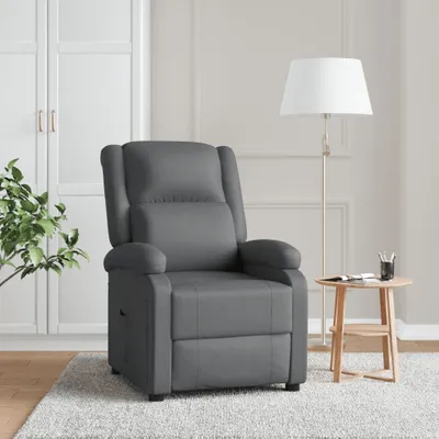 Produktbild von Relaxsessel Grau Kunstleder, Klassische Sessel DesignMöbel Neu