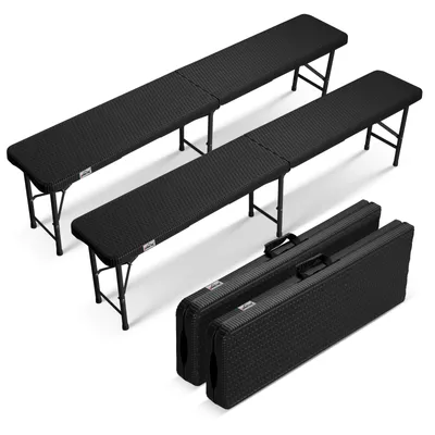 Produktbild von HOMELUX Bierbank 2er Set Klappbar 8 Personen, Kunststoff Klappbank, Faltbar Biergarten, Campingbank Bierbänke Bierbankgarnitur Gartenbank