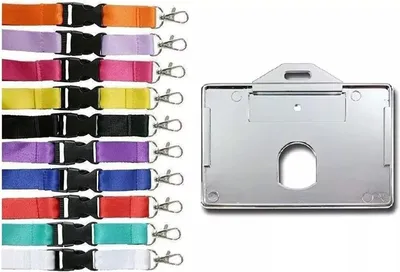 Produktbild von 1x GELB Ausweisset Ausweishülle Kartenhalter RFID-Schutz Schlüsselband Umhängeband 20mm