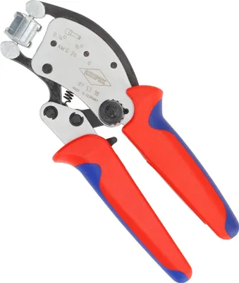 Produktbild von Knipex Twistor16® Selbsteinstellende Crimpzange 200 mm | für Aderendhülsen 0,14 bis 16 mm² - 360° drehbarer Crimpkopf - Maxami