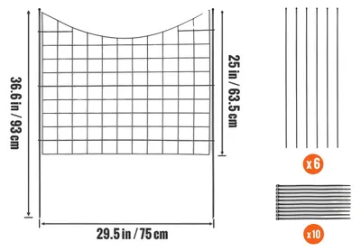 Productafbeelding van Tuinhek, metalen constructie, eenvoudige installatie, 38,5 x 29,5 cm, set van 5 stuks
