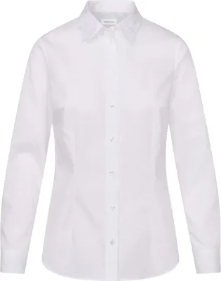Produktbild von Seidensticker CITY-BLUSE Damen Bluse Langarm Kent Slim-Fit Weiß 42