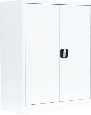 Produktbild von Metallschrank abschließbar Flügeltürenschrank Aktenschrank 100x80x38cm weiß