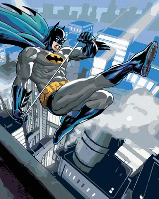 Obrázek produktu pro Zuty - Malování podle čísel - BATMAN NAD MĚSTEM, 40x50 cm, bez rámu a bez vypnutí plátna