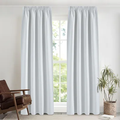 Produktbild von Thermovorhang mit Kräuselband 2er Set 245 x 140 cm Grau-weiß