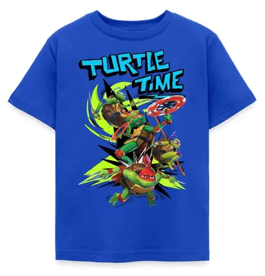 Produktbild von Spreadshirt TMNT Mutant Mayhem Turtle Time Kinder T-Shirt, 110/116 (5-6 Jahre), Royalblau