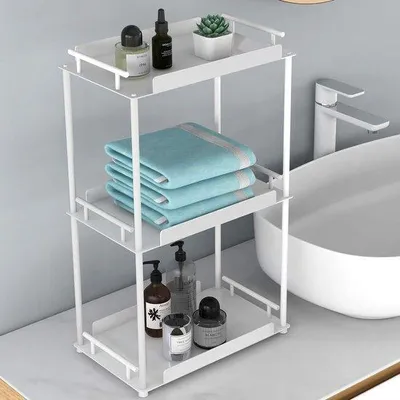 Produktbild von Unyqoos ® Vielseitiges Metallregal mit 3 Ebenen für Küche und Bad – Platzsparend und modern