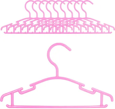 Immagine prodotto di Intirilife 10x appendiabiti in plastica per bambini in rosa - 25,8 x 15 x 0,3 cm - appendiabiti per bambini per i vestiti di neonati e bambini piccoli