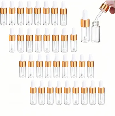 Pipettenflasche aus Glas, 30 Stück, 3 ml, transparent, mit Tropfpipette
