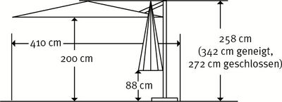 Schneider Premium Sonnenschirm BERMUDA ca.  350 cm Ø rund, Farbe:anthrazit